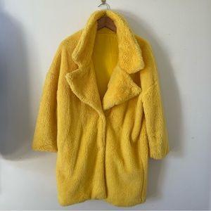Yellow Faux Fur Jacket